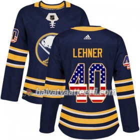 Naisten NHL Buffalo Sabres Pelipaita Robin Lehner 40 Adidas 2017-2018 MarineSininen USA Flag Fashion Authentic